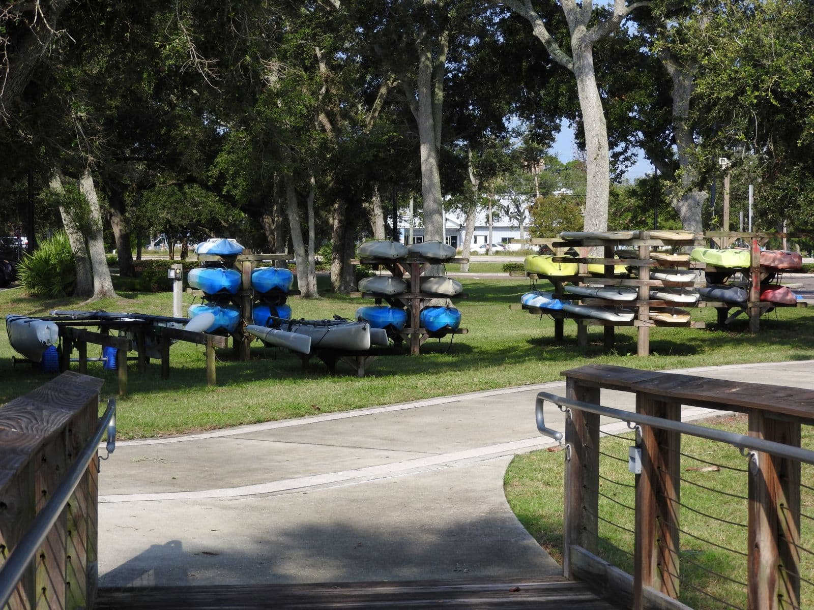 Playground and open recreation area at Riverwalk Park.