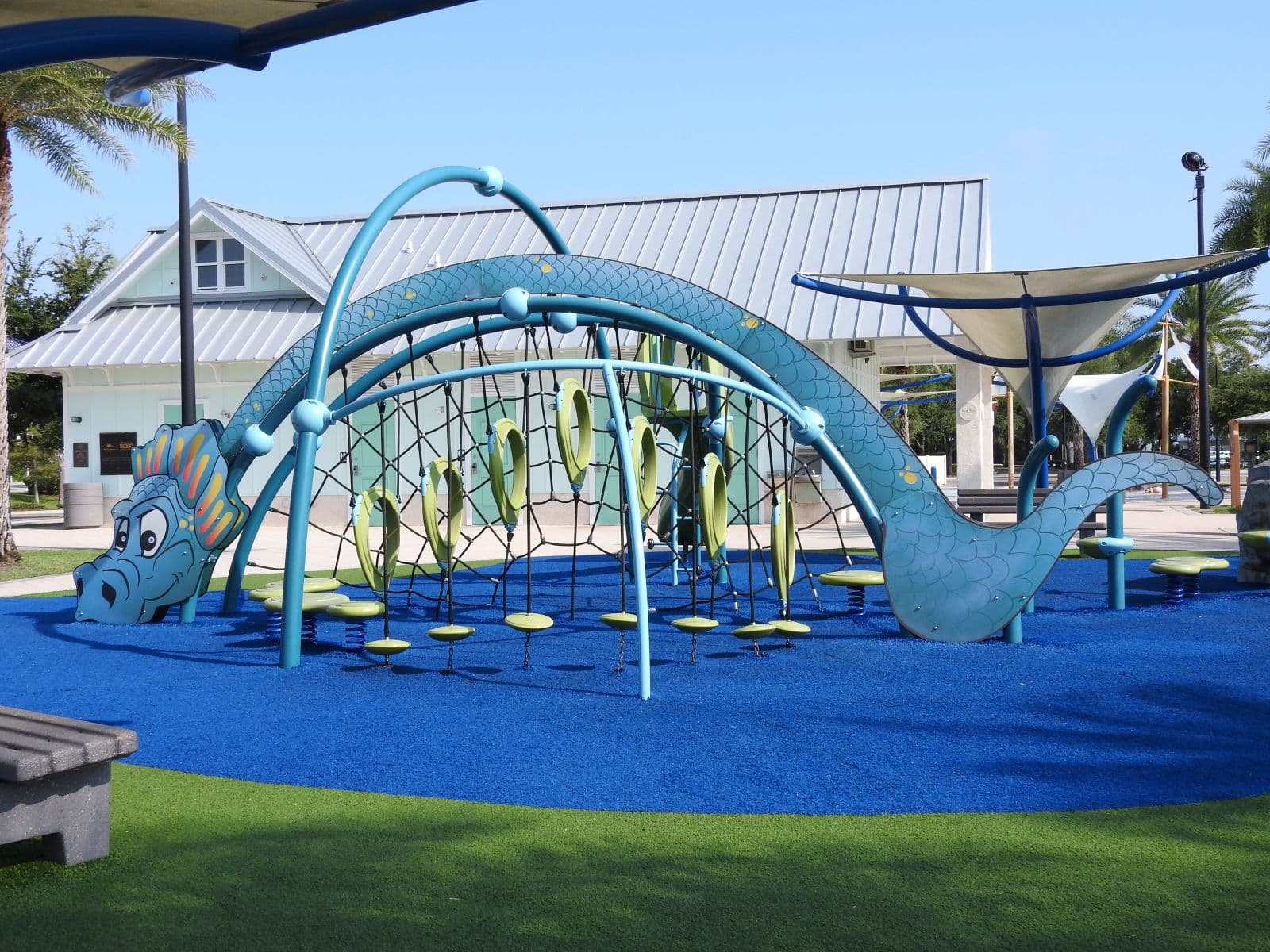Picnic and pavilion area at Riverwalk Park in Port Orange.